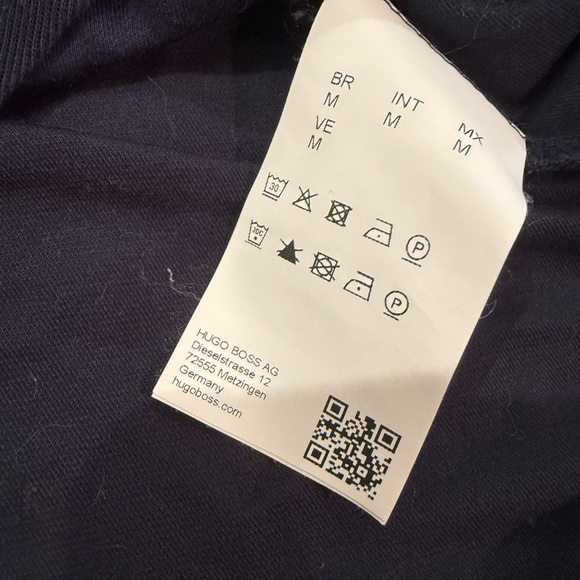 Hugo Boss Navy Blue Slim Fit Mercerized Henley 3-Button Shirt Cotton - Medium M - Picture 7 of 12